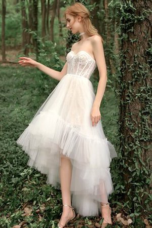 Abito da sposa appariscente in tulle particolare in pizzo sensuale senza maniche - Foto 6