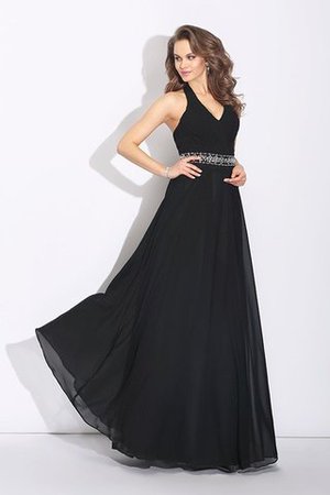 Natürliche Taile Chiffon Nackenband Ärmelloses Reißverschluss Brautjungfernkleid - Bild 4