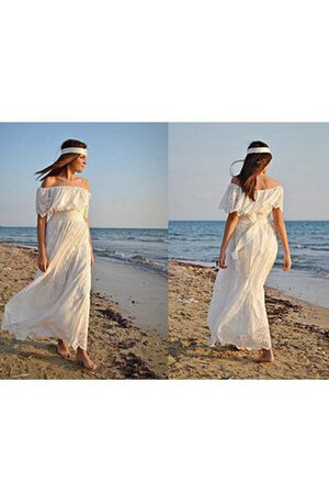 Robe de mariée facile de longueur à genou avec sans manches ligne a a plage - Photo 5