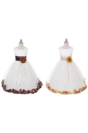 Robe de cortège enfant plissé en tulle manche nulle longueur au ras du sol de lotus - Photo 3