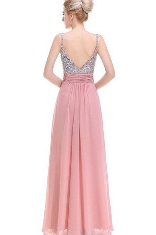Vestido de Dama de Honor de Corte-A de Sin mangas de Natural de Abalorio de Cremallera - Foto 2