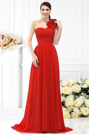 Robe demoiselle d'honneur plissage avec fleurs avec chiffon ligne a au drapée - Photo 23