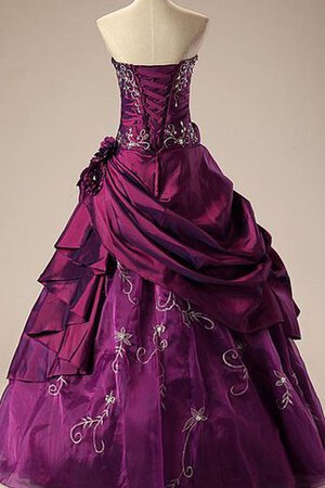 Robe de quinceanera plissé en organza bandouliere spaghetti avec lacets de lotus - Photo 4