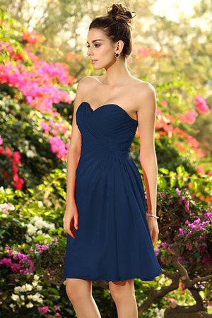 Normale Taille Ärmelloses Chiffon Drapiertes Knielanges Brautjungfernkleid - Bild 10