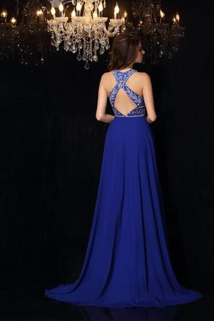 Hoher Ausschnitt Empire Taille A Linie Glamouröses Ballkleid aus Chiffon - Bild 2