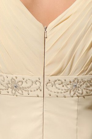 Abito da Sera A Terra senza strap con Increspato in Chiffon con Perline - Foto 7