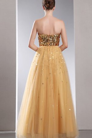 Paillettenbesetztes Herz-Ausschnitt Tüll A-Linie Abendkleid - Bild 3