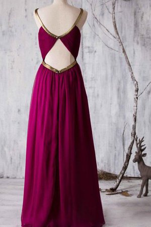 Robe demoiselle d'honneur elégant longueur au ras du sol noeud avec chiffon encolure ronde - Photo 4