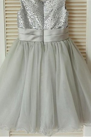 Reißverschluss Paillette Prinzessin A Linie Tüll Blumenmädchenkleid - Bild 3