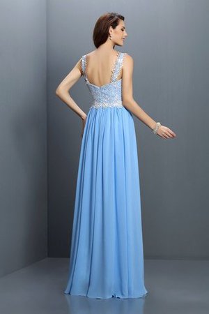 Empire Taille Ärmellos Reißverschluss Brautjungfernkleid mit Breiter Träger mit Bordüre - Bild 30
