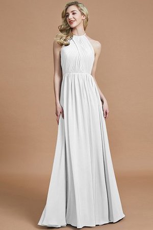 Robe demoiselle d'honneur naturel a-ligne manche nulle en chiffon de princesse - Photo 34