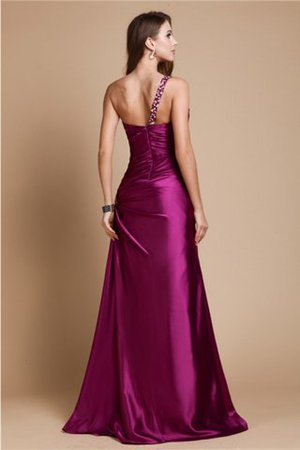 Robe de bal longue d'épaule asymétrique a-ligne avec zip avec perle - Photo 2