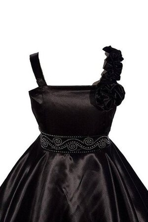 Robe de cortège enfant plissé d'epaule ecrite avec fleurs a-ligne avec sans manches - Photo 2