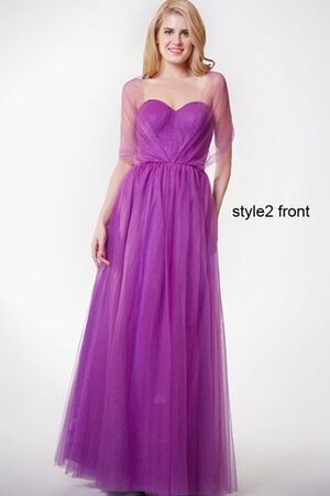 Robe demoiselle d'honneur avec sans manches ligne a en tulle avec ruban ceinture en étoffe - Photo 4