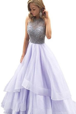 Robe de quinceanera longue naturel de mode de bal avec perle en organza - Photo 2