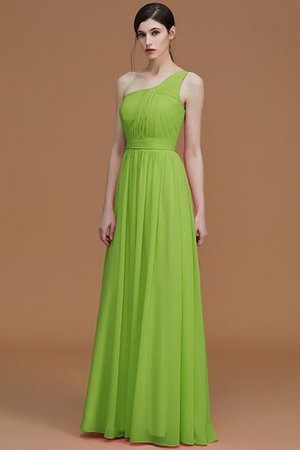 Ärmelloses Chiffon A Linie Gerüschtes Ein Schulterfreies Brautjungfernkleid - Bild 20