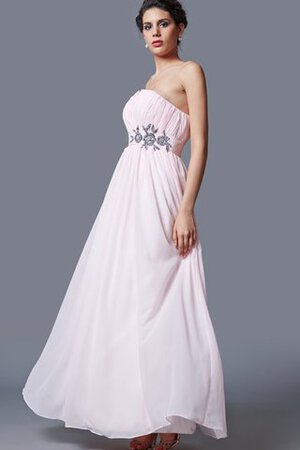 Gerüschtes Ärmellos trägerlos Reißverschluss bodenlanges langes Abendkleid - Bild 3