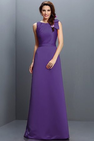 Robe demoiselle d'honneur longue en forme fermeutre eclair col en bateau en satin - Photo 23