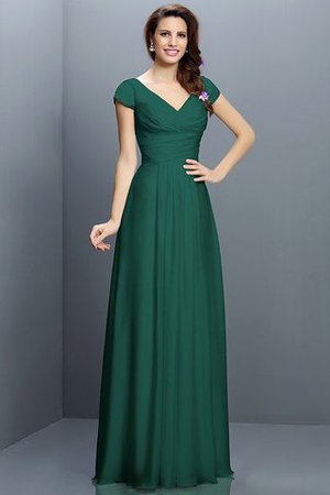 Robe demoiselle d'honneur plissé avec zip en chiffon de princesse a-ligne - Photo 9