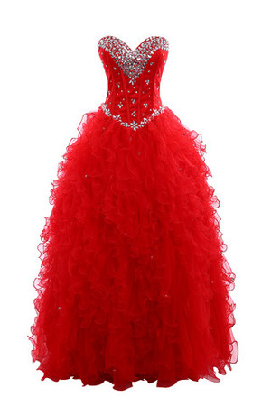 Chiffon Herz-Ausschnitt stilvolles schönes extravagantes Brautkleid mit Kristall - Bild 1