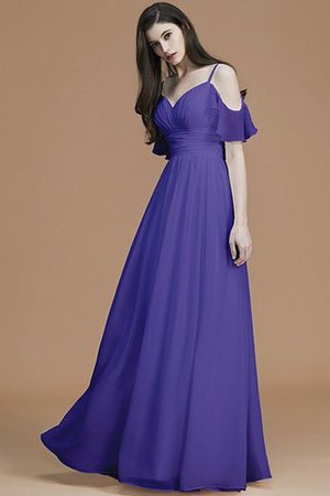 Abito da Damigella Senza Maniche A Terra Principessa A-Line in Chiffon - Foto 29