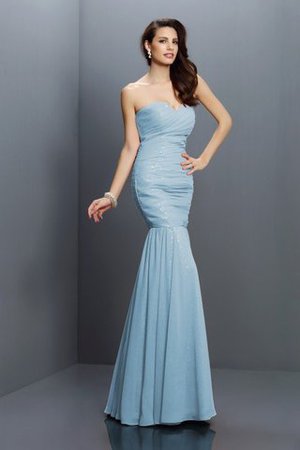 Chiffon Plissiertes Bodenlanges Brautjungfernkleid mit Herz-Ausschnitt mit Empire Taille - Bild 18