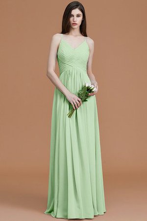 Robe demoiselle d'honneur naturel de princesse ruché avec chiffon avec sans manches - Photo 32