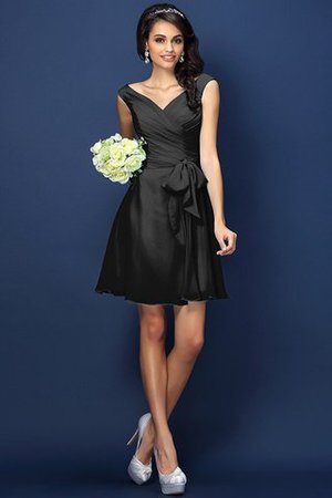 Robe demoiselle d'honneur naturel plissage bref fermeutre eclair manche nulle - Photo 2