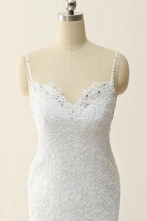 Robe de mariée pailleté avec zip en organza de sirène appliques - Photo 3