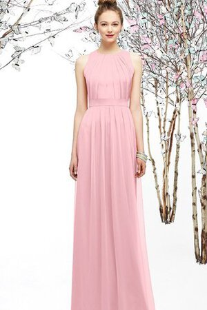 Robe demoiselle d'honneur longue elevé ruché avec sans manches - Photo 1