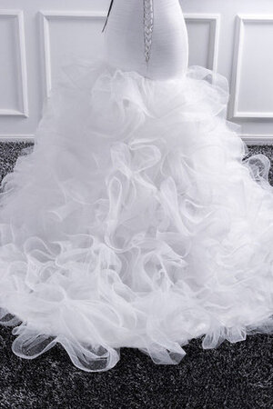 Robe de mariée en chute de sirène en salle ruchés plongeants adorable - Photo 4