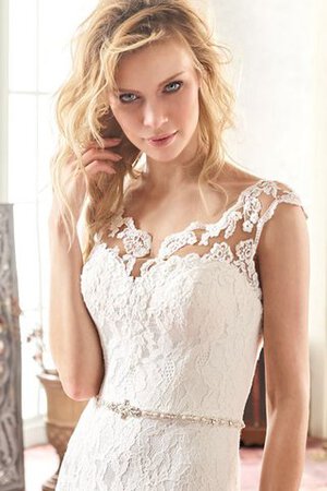 Robe de mariée sexy sobre boutonné de col entaillé avec manche épeules enveloppants - Photo 4