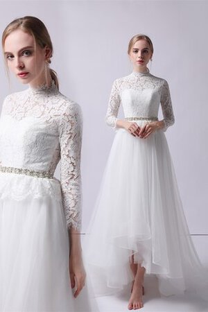 Robe de mariée morden elevé a-ligne de traîne courte chic - Photo 2