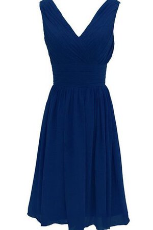 Plissiertes gerüschtes a linie Chiffon kurzes Brautjungfernkleid - Bild 7
