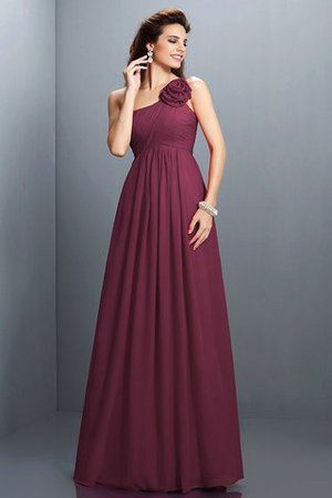 Robe demoiselle d'honneur naturel longue jusqu'au sol avec zip avec fleurs - Photo 5