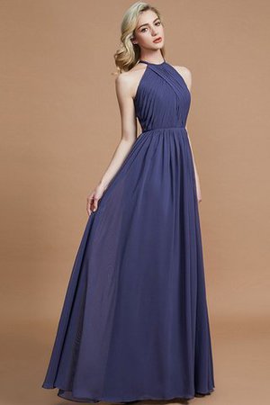 Robe demoiselle d'honneur naturel a-ligne manche nulle en chiffon de princesse - Photo 5