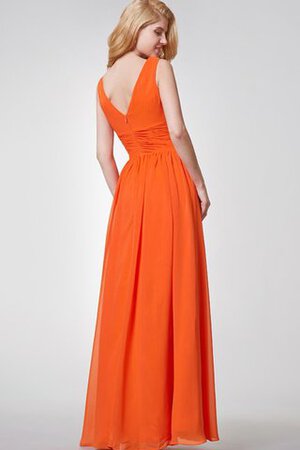Plissiertes A-Line langes prächtiges Brautjungfernkleid aus Chiffon mit Rüschen - Bild 4