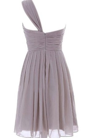 Robe demoiselle d'honneur au niveau de genou avec zip ligne a avec sans manches ruché - Photo 3
