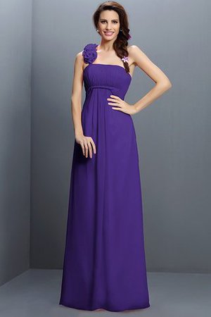 Robe demoiselle d'honneur longue en chiffon de bustier avec zip avec fleurs - Photo 23