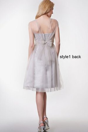 Robe demoiselle d'honneur plissé textile en tulle ceinture ruché a-ligne - Photo 2