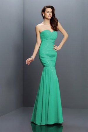 Chiffon Plissiertes Bodenlanges Brautjungfernkleid mit Herz-Ausschnitt mit Empire Taille - Bild 15