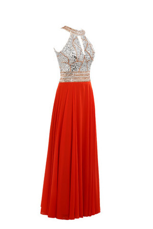 Mitte Rücken trägerlos Chiffon traumhaftes extravagantes Abendkleid mit Reißverschluss - Bild 3