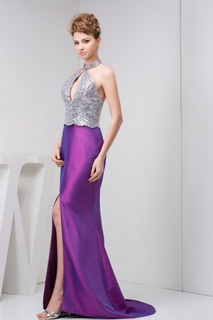 Ärmellos Schlüsselloch Rücken Paillettenbesetztes Meerjungfrau Abendkleid mit vorne Schlitz - Bild 4