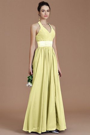 Abito da Damigella A-Line in Chiffon con Fusciacca A Terra Senza Maniche - Foto 13