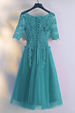 3 /4 Länge Ärmeln Mode Legeres Romantisches Cocktailkleid mit Bordüre - Bild 2