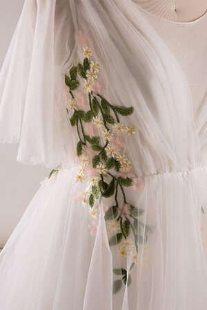 Vestido de Novia de Mangas Illusion de Recatado de Cola Barriba de Llamativo - Foto 4