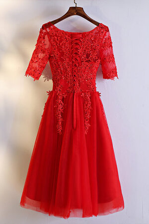 3 /4 Länge Ärmeln Mode Legeres Romantisches Cocktailkleid mit Bordüre - Bild 4