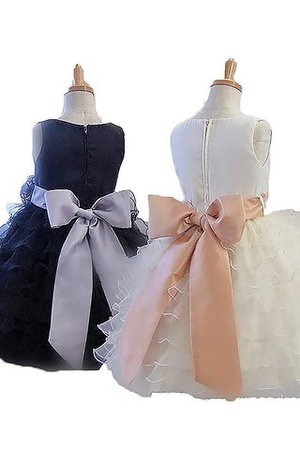 Normale Taille Prinzessin A-Linie Ärmelloses Kurzes Blumenmädchenkleid - Bild 2