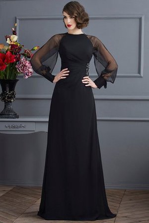 Perlenbesetztes Lange Ärmeln Schaufel-Ausschnitt Enganliegendes Normale Taille Abendkleid - Bild 1