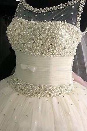 Clasico Vestido de Novia de Corte Evasé de Natural de Sin mangas de Hasta el suelo - Foto 2